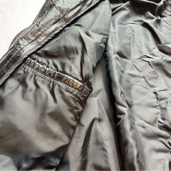 Men's Black Leather Jacket Waist Length Size 44 Bomber - Picture 7 of 12